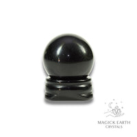 Obsidian  30mm Sphere On Matching Stand For Tough Love Protection