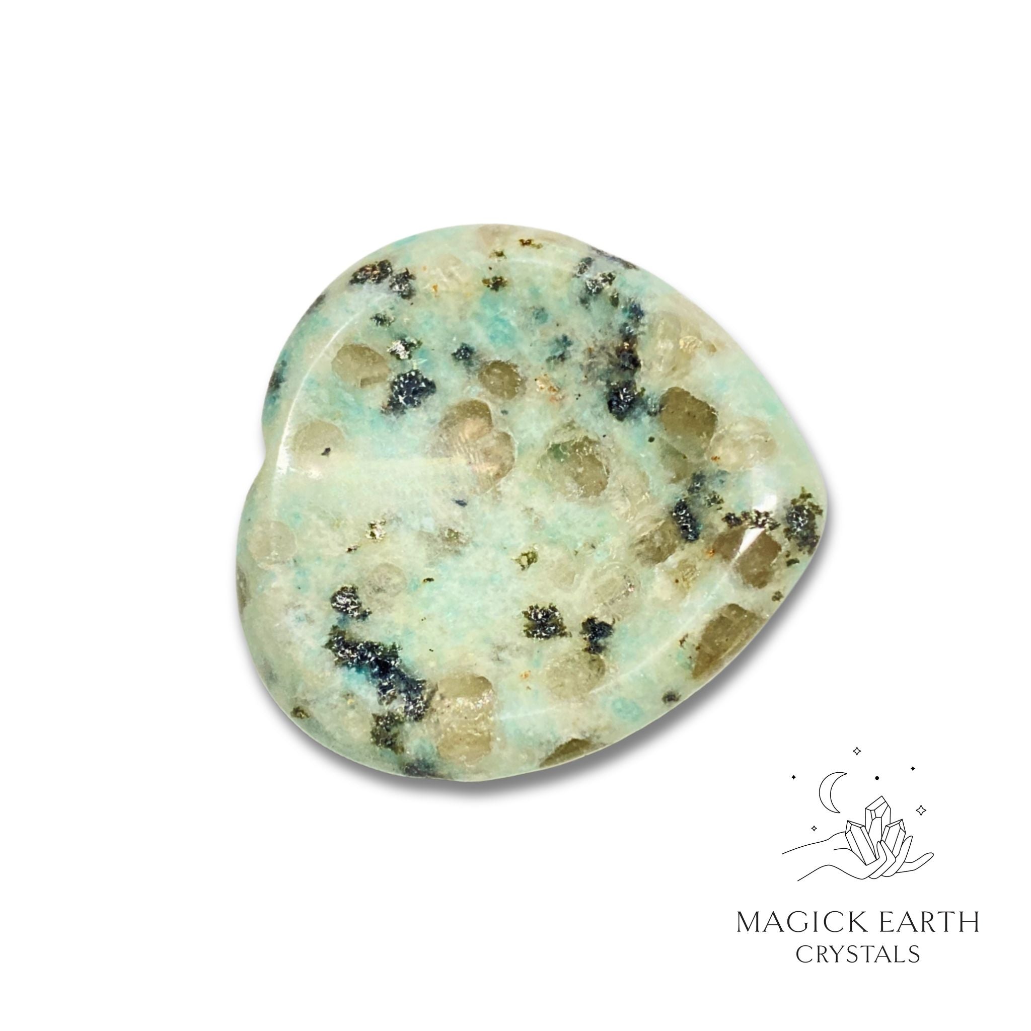 Sesame Jasper Heart Shaped Thumb Stone For Recovery Support