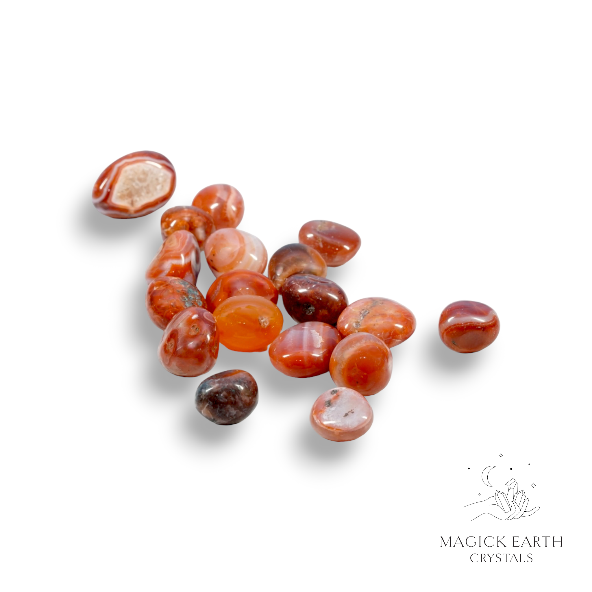Banded Agate Tumbles For Grounding & Resilience