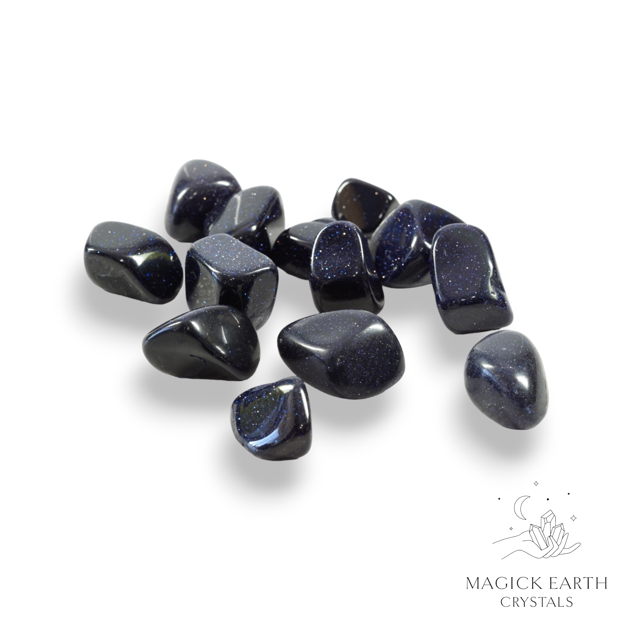 Blue Goldstone Tumbled Stones For Ambition & Action