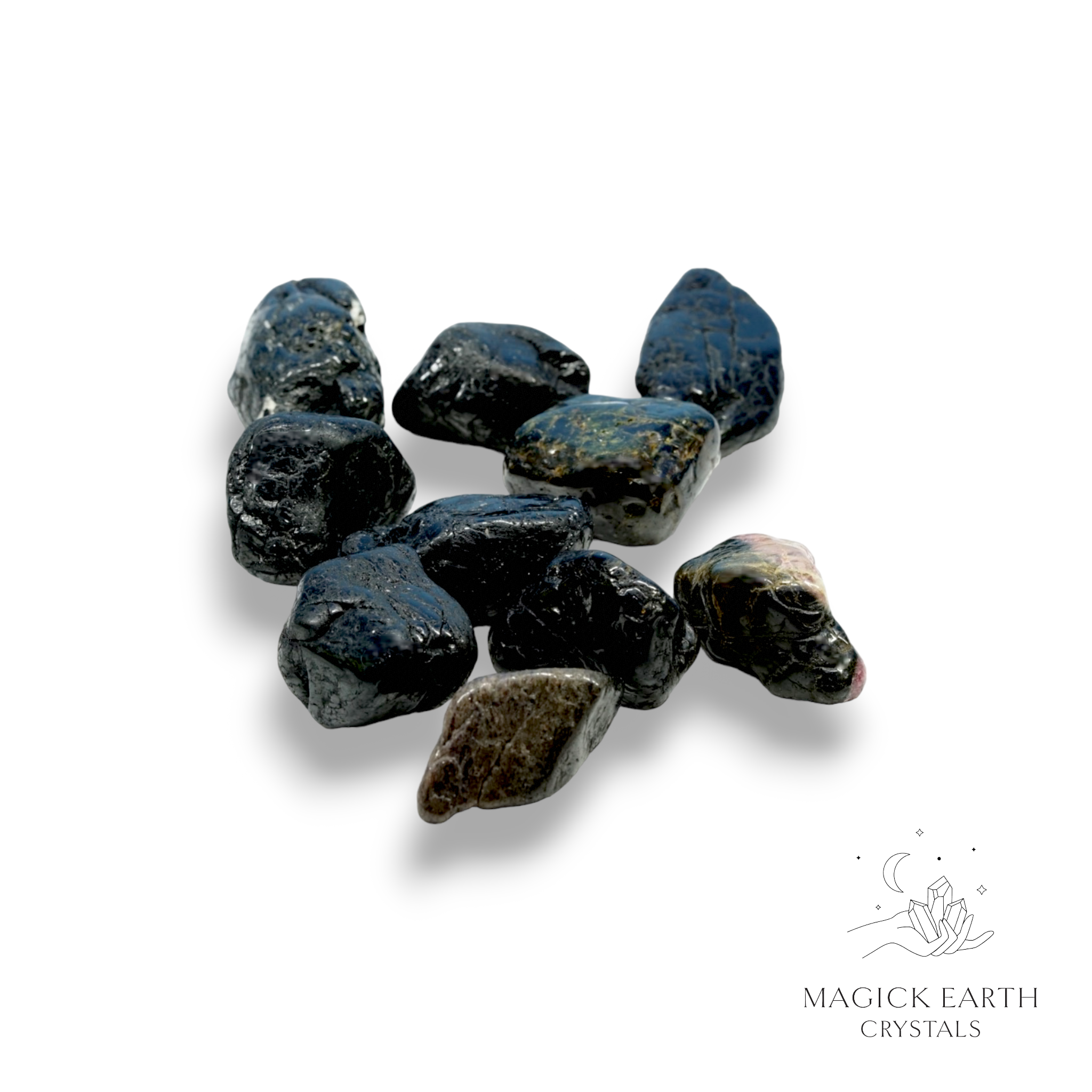 Black Tourmaline Tumbled Nuggets Large For Protection & Grounding