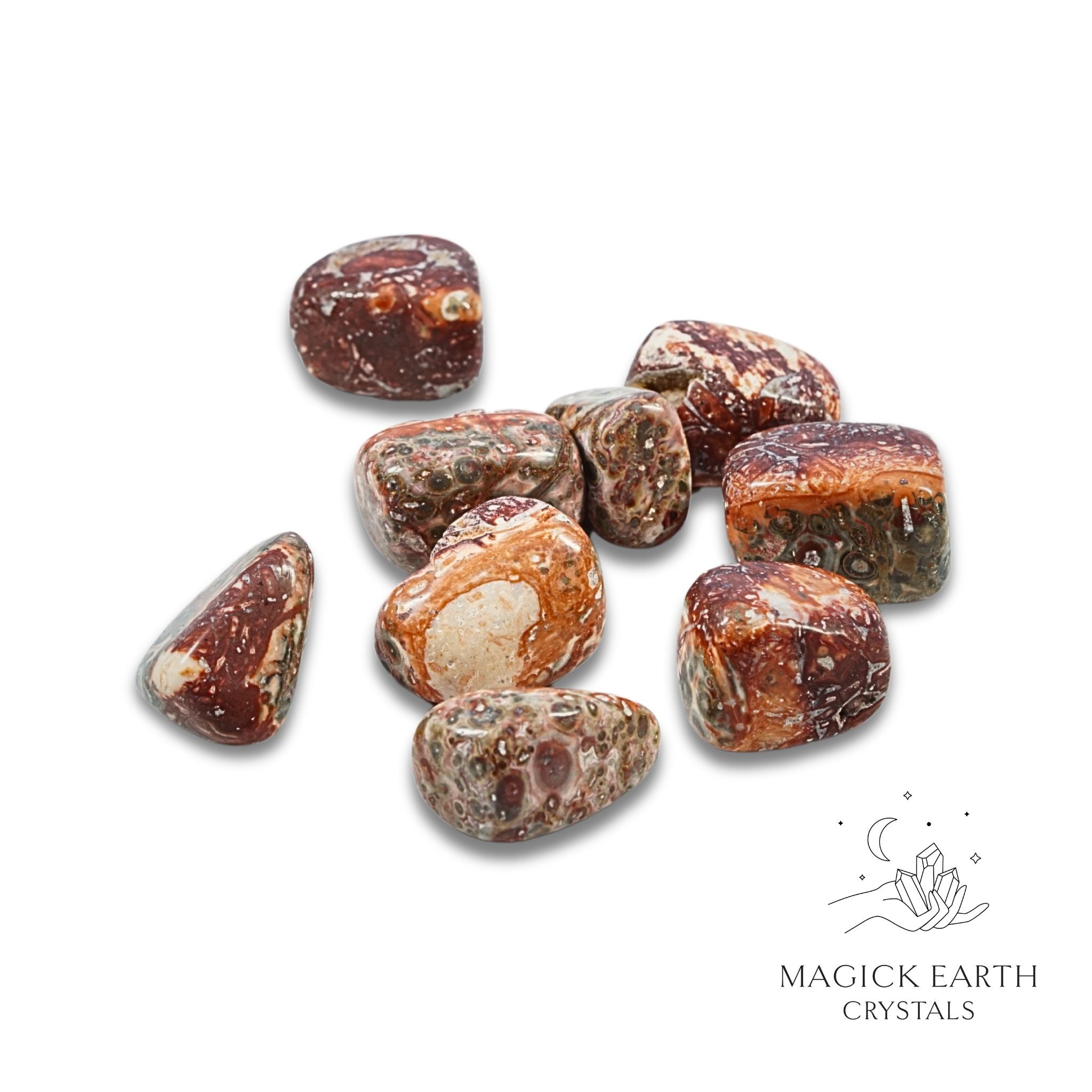 Leopardskin Jasper Tumbled Crystal For  Spirit Connection