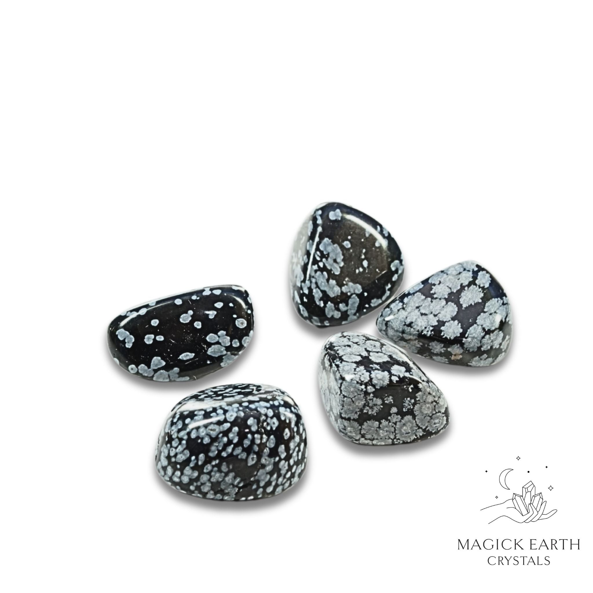 Snowflake Obsidian Tumbled Crystals For Gentle Shadow Work