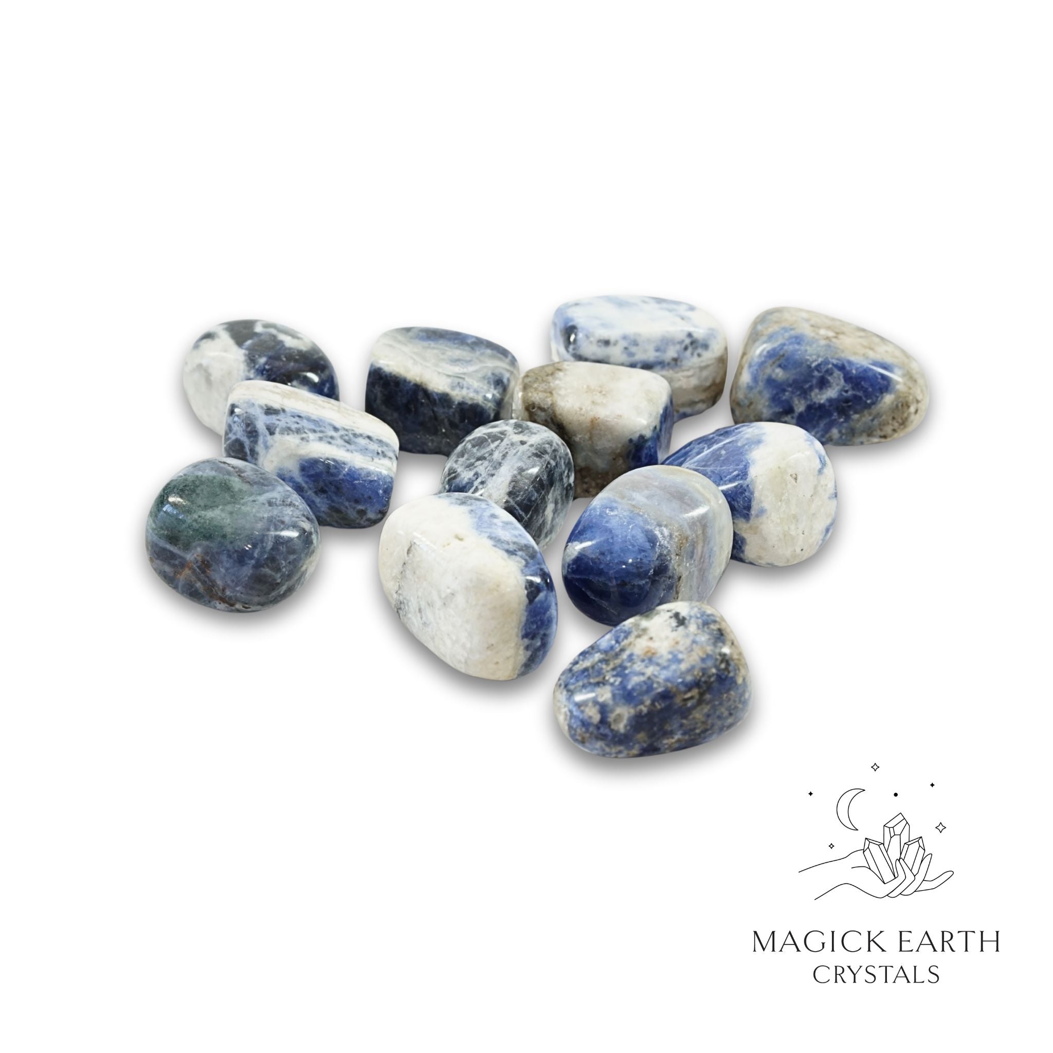 Sodalite Tumbled Crystals For Calm Expression Large