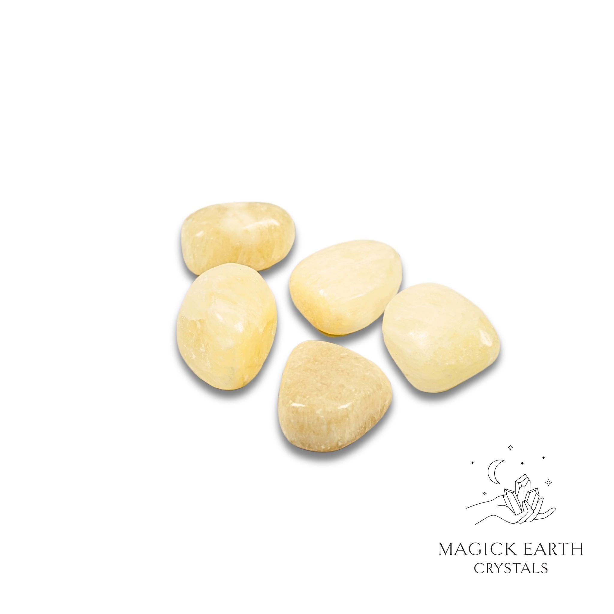 Yellow jade Tumbled Crystals For Balanced Confidence