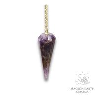 Amethyst 12 Facet Pendulum With Gold Finish For Sacred Stillness