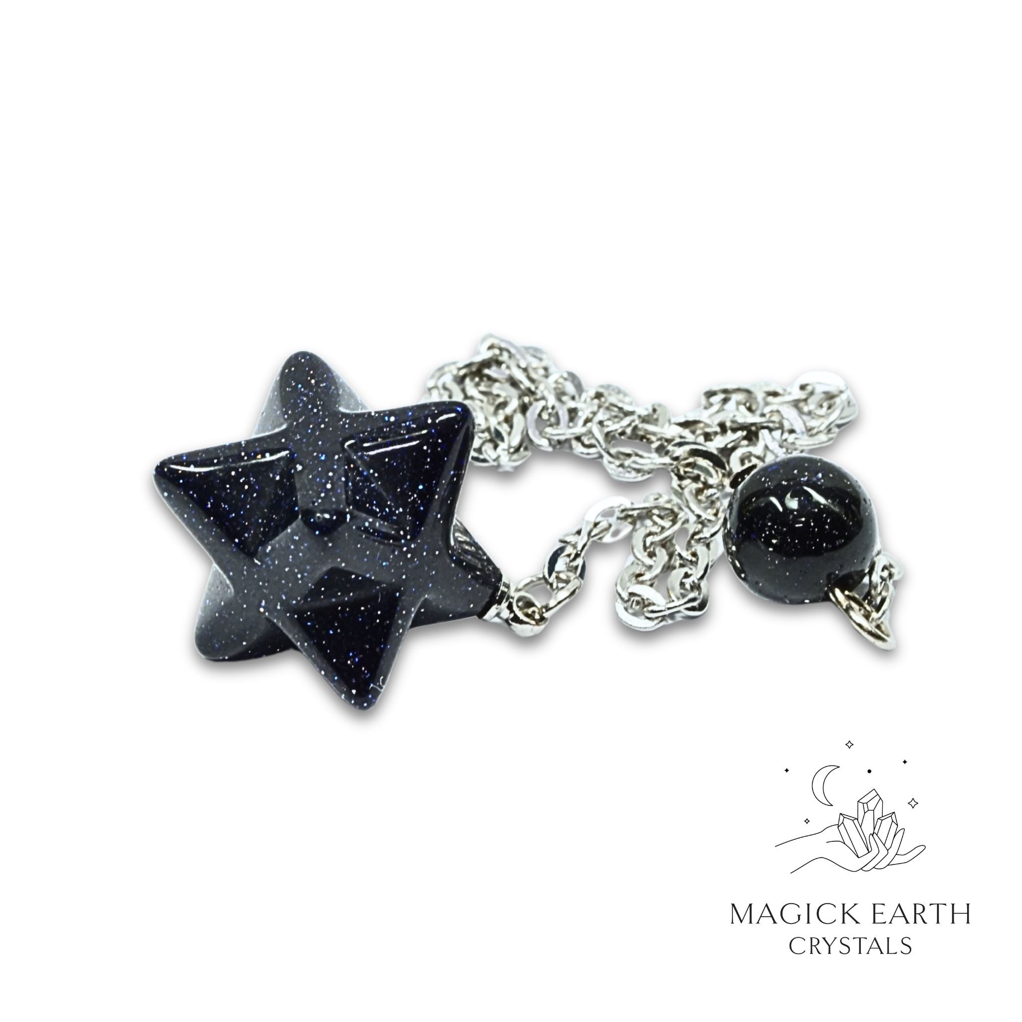 Blue Goldstone Merkaba Pendulum For Radiant Determination