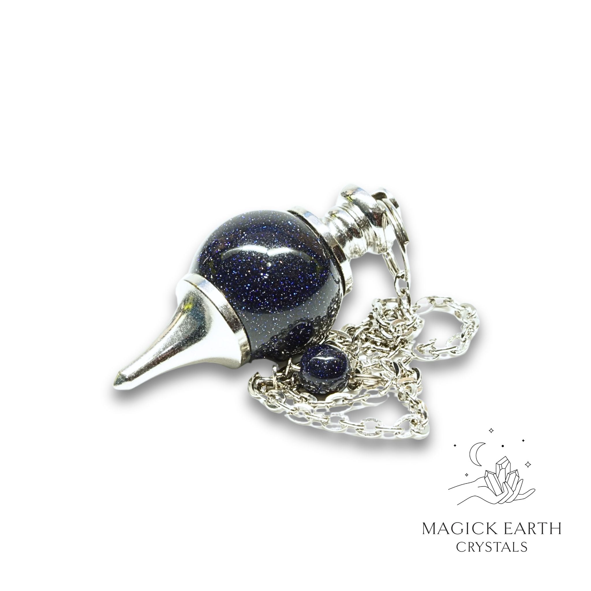 Blue Goldstone Sphere Pendulum for Radiant Determination
