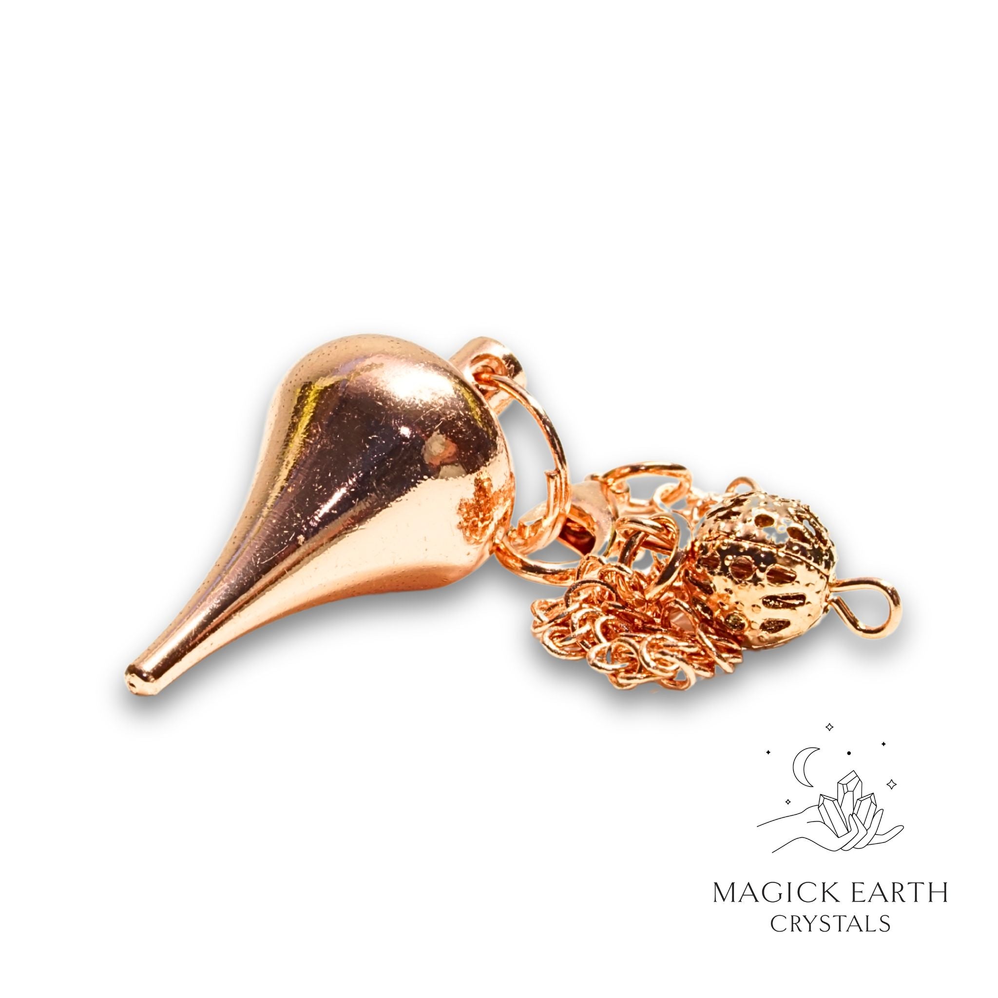 Brass Teardrop Pendulum With Rose Gold Finish