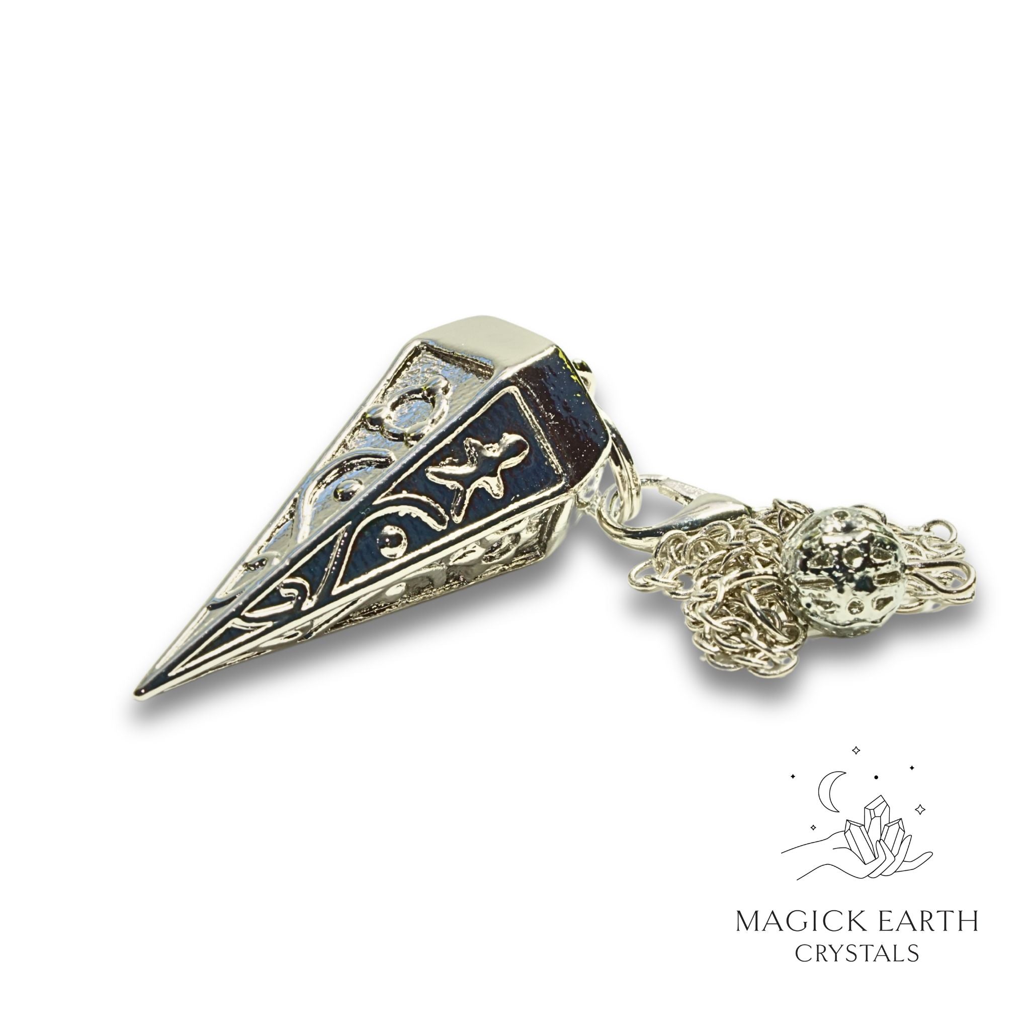 Brass Textured Cone Pendulum With Platinum Finish