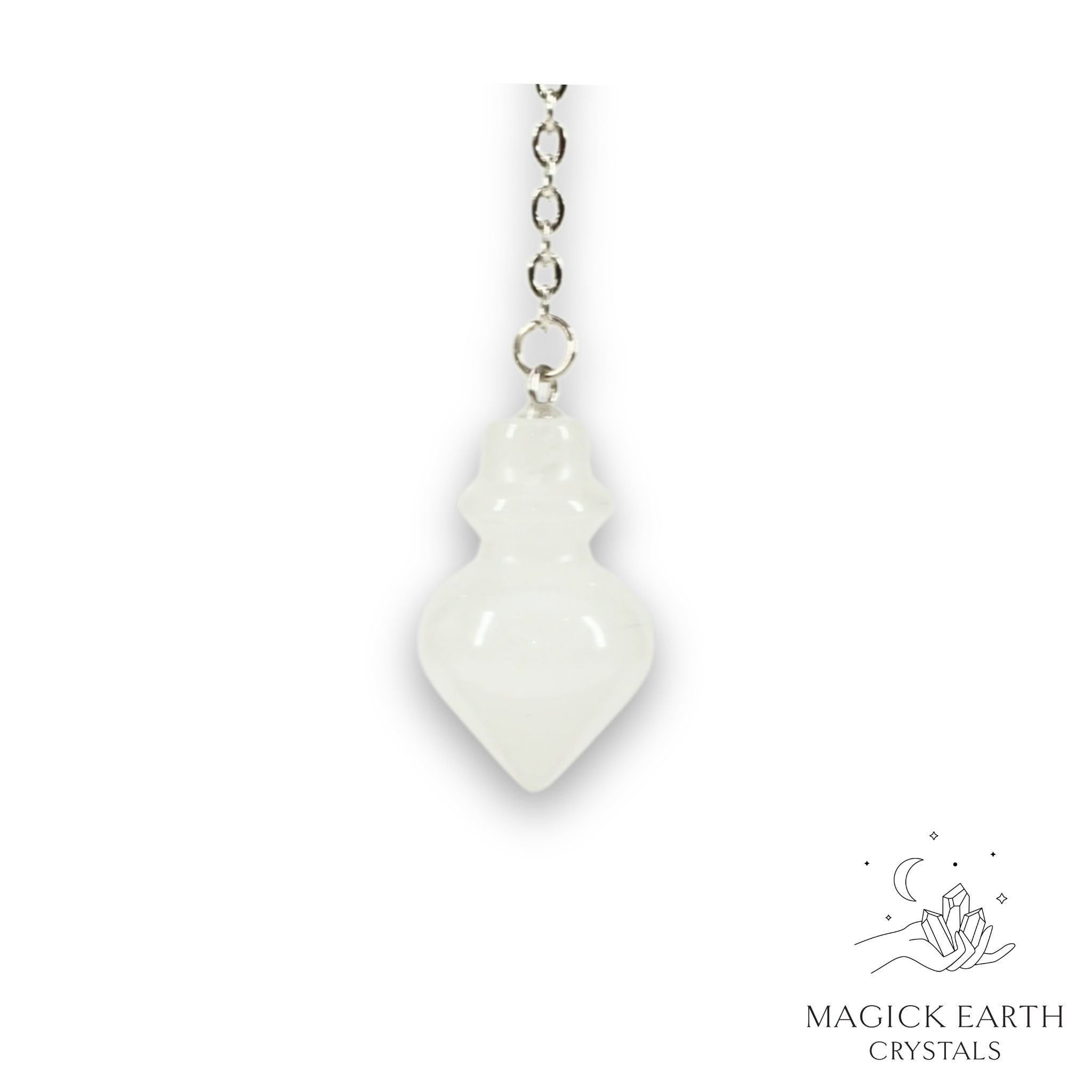 Clear Quartz Flask Pendulum for Amplified Insight