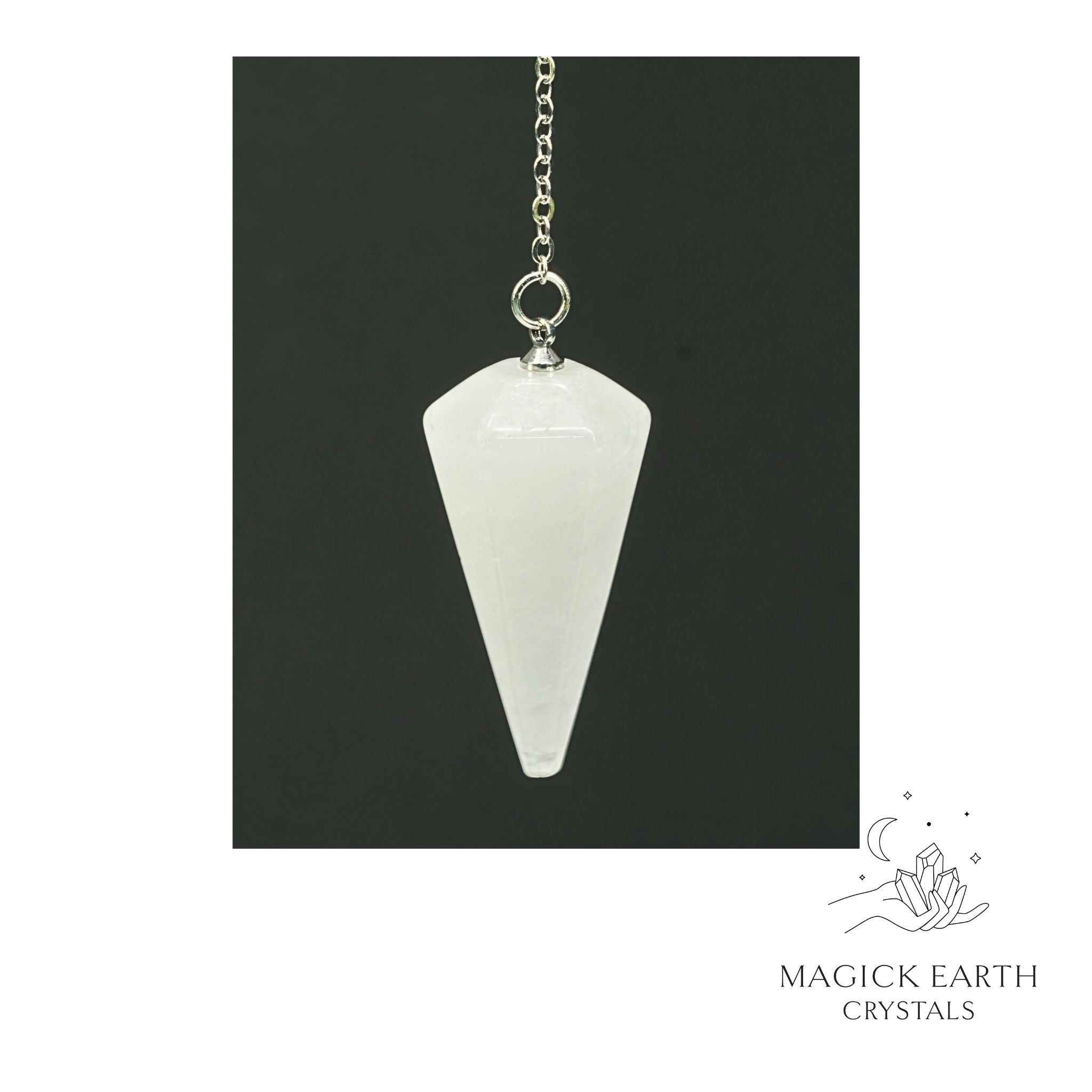Clear Quartz Large Cone Pendulum For Amplified Insight