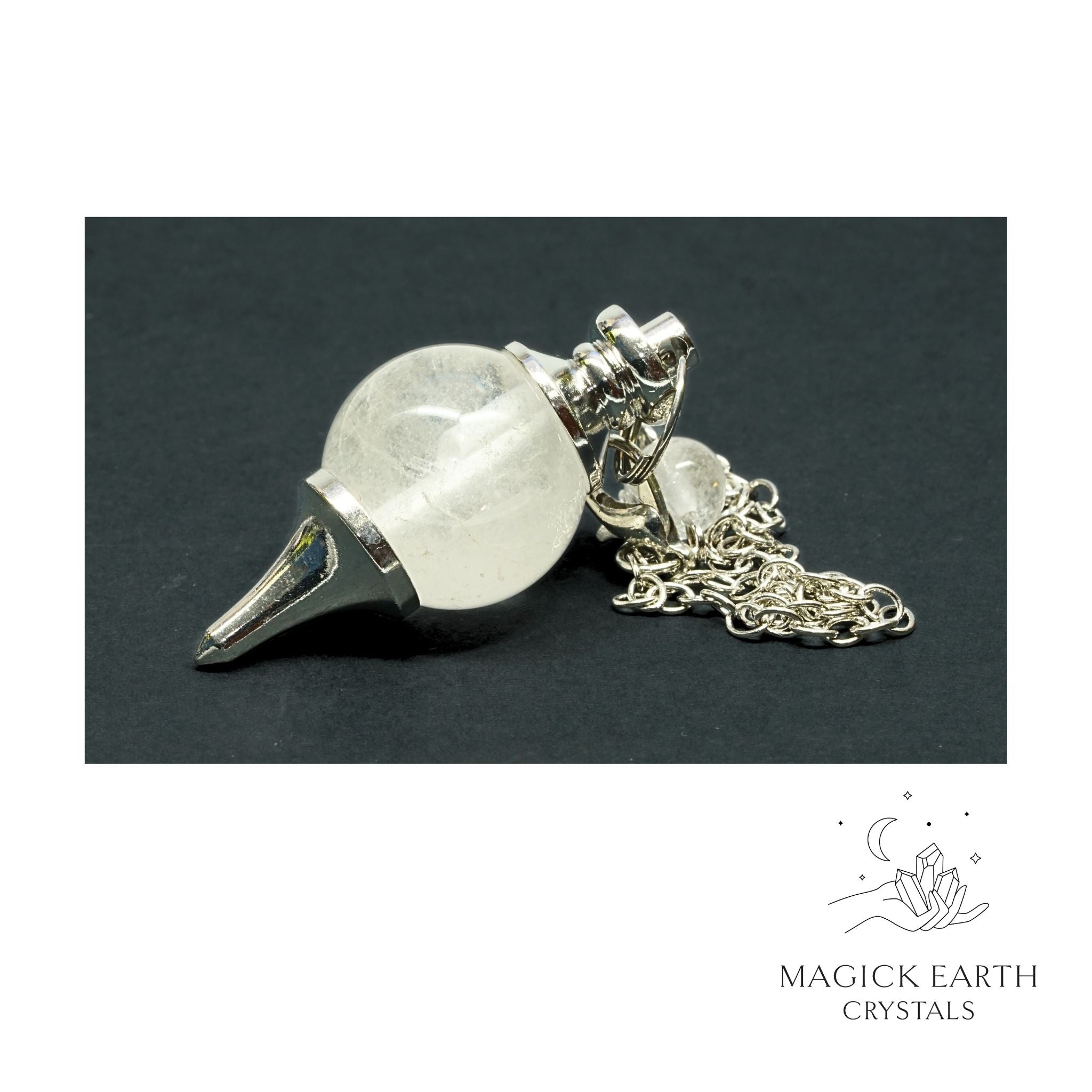 Clear Quartz Sphere Pendulum for Amplified Insight