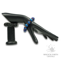 Electroplated Druzy Bracelet in Blue with Stretch Finish for Steady Strength