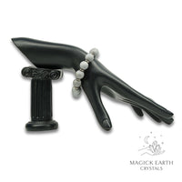 Electroplated Druzy Bracelet in Platinum with Stretch Finish for Steady Strength