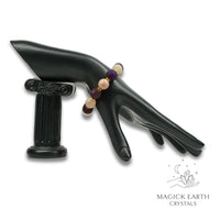 Electroplated Druzy Bracelet in Purple & Beige with Stretch Finish for Steady Strength