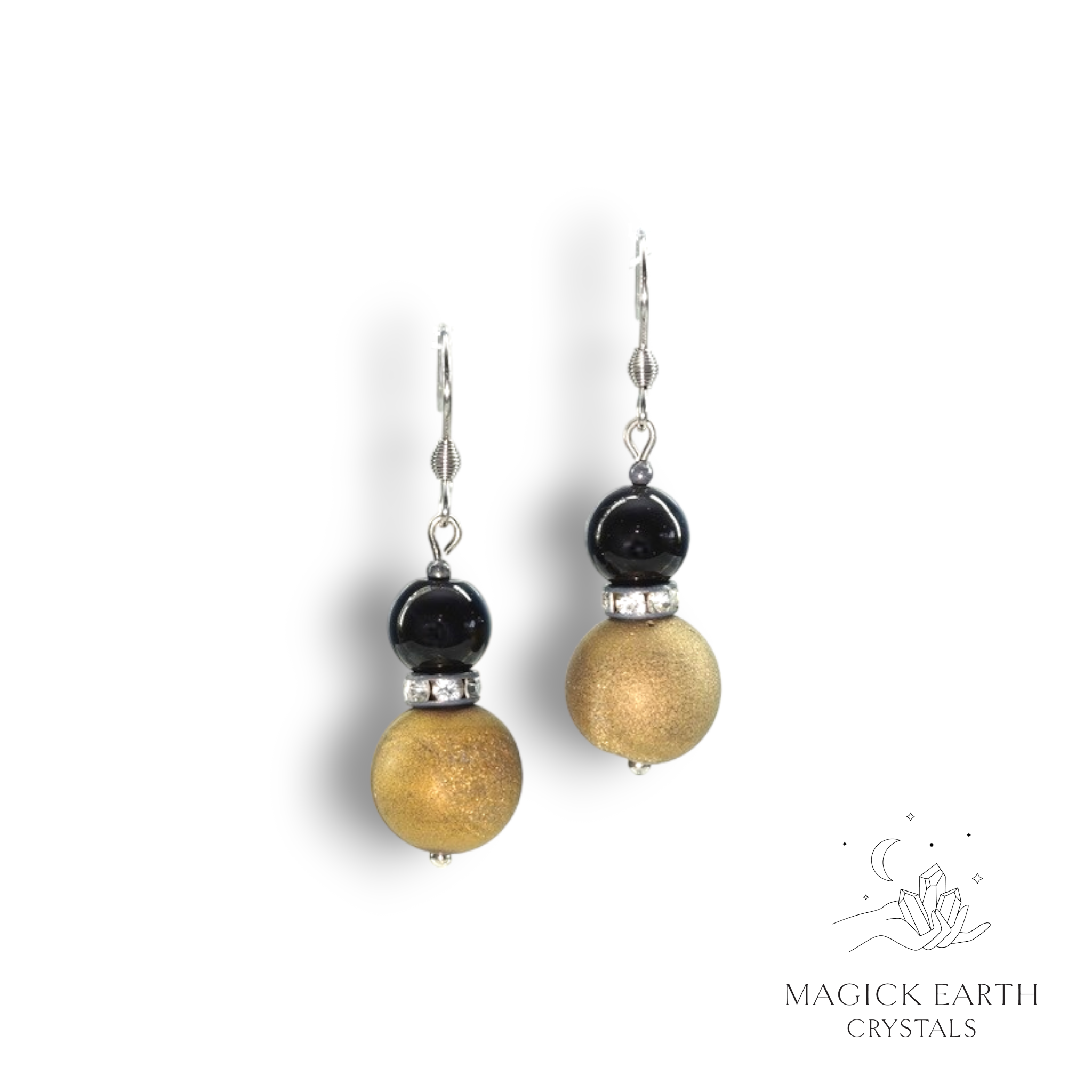 Electroplated Druzy Earrings in Gold with Platinum Finish for Steady Strength