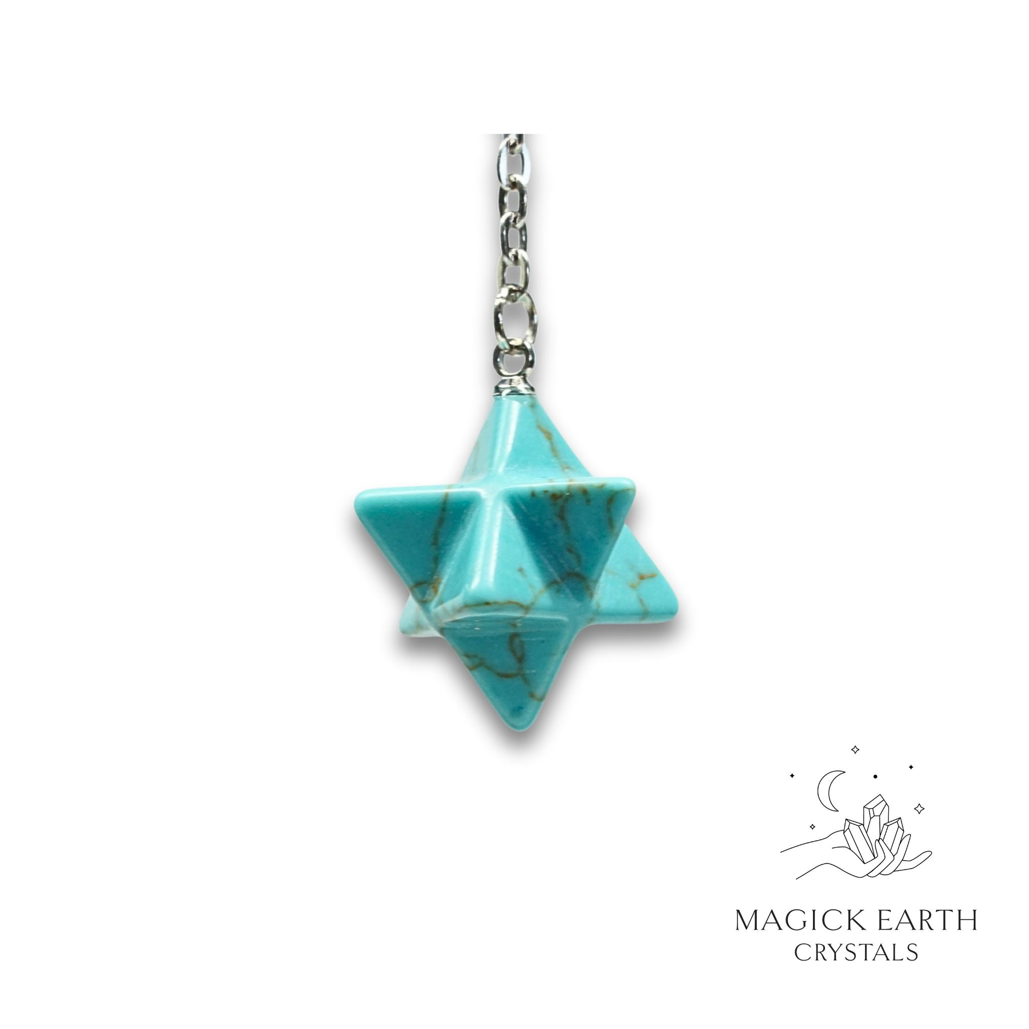 Blue Howlite Merkaba Pendulum For Calm Communication
