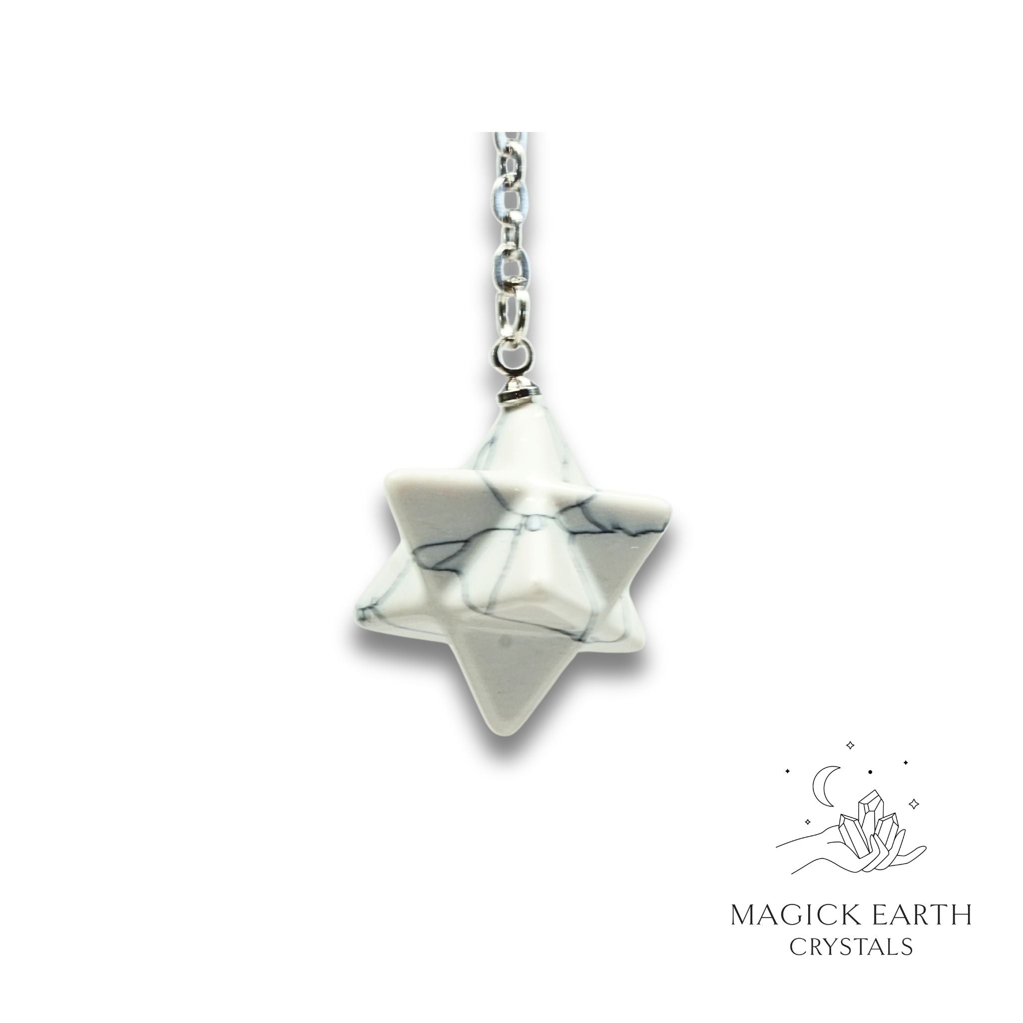 Howlite Merkaba Pendulum For Calm Communication