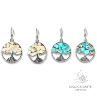 Howlite Tree Of Life Earrings For Calm Communication