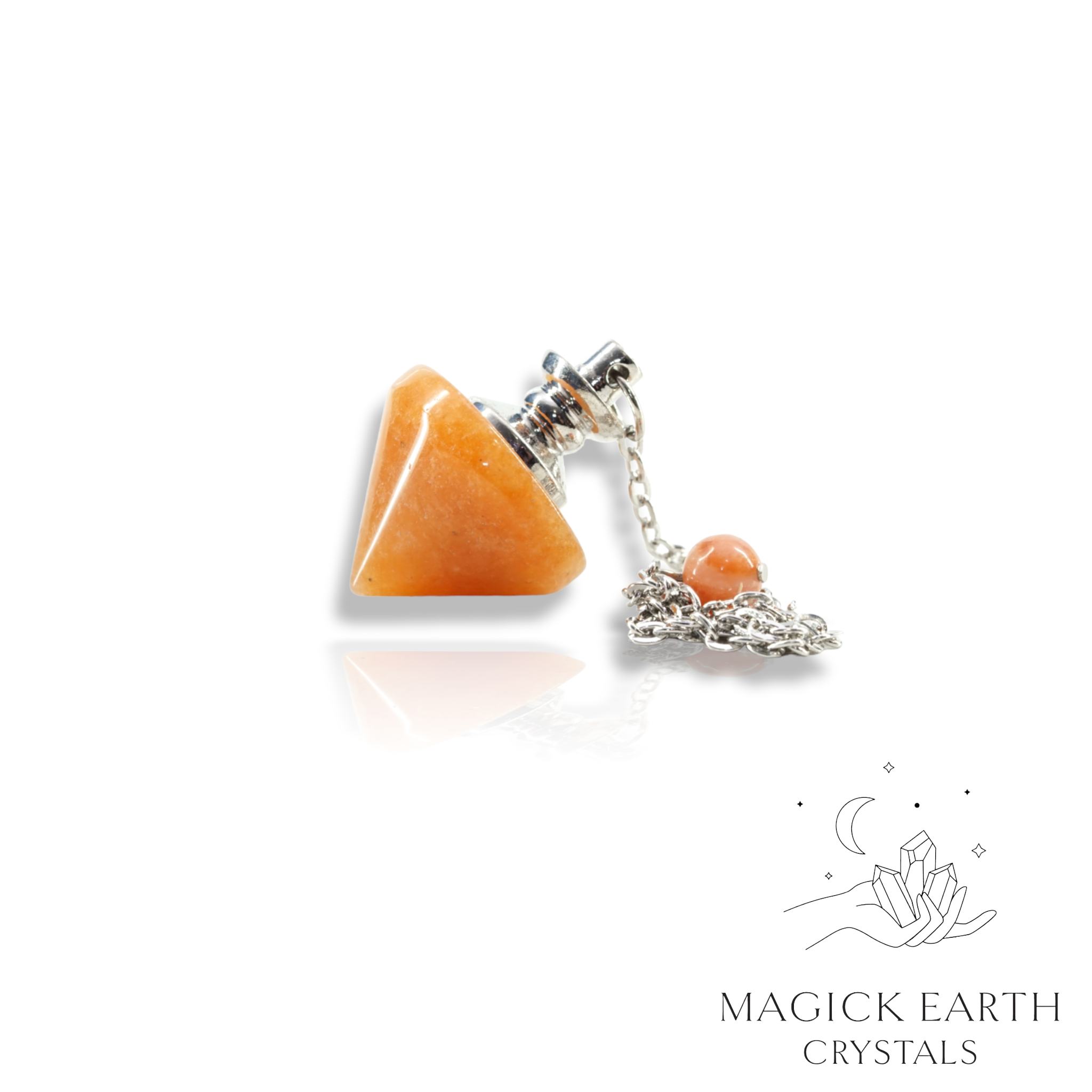 Red Aventurine Pinnacle Pendulum with Platinum Finish for Bold Opportunity