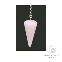 Rose Quartz Large Cone Pendulum For Amplified Love