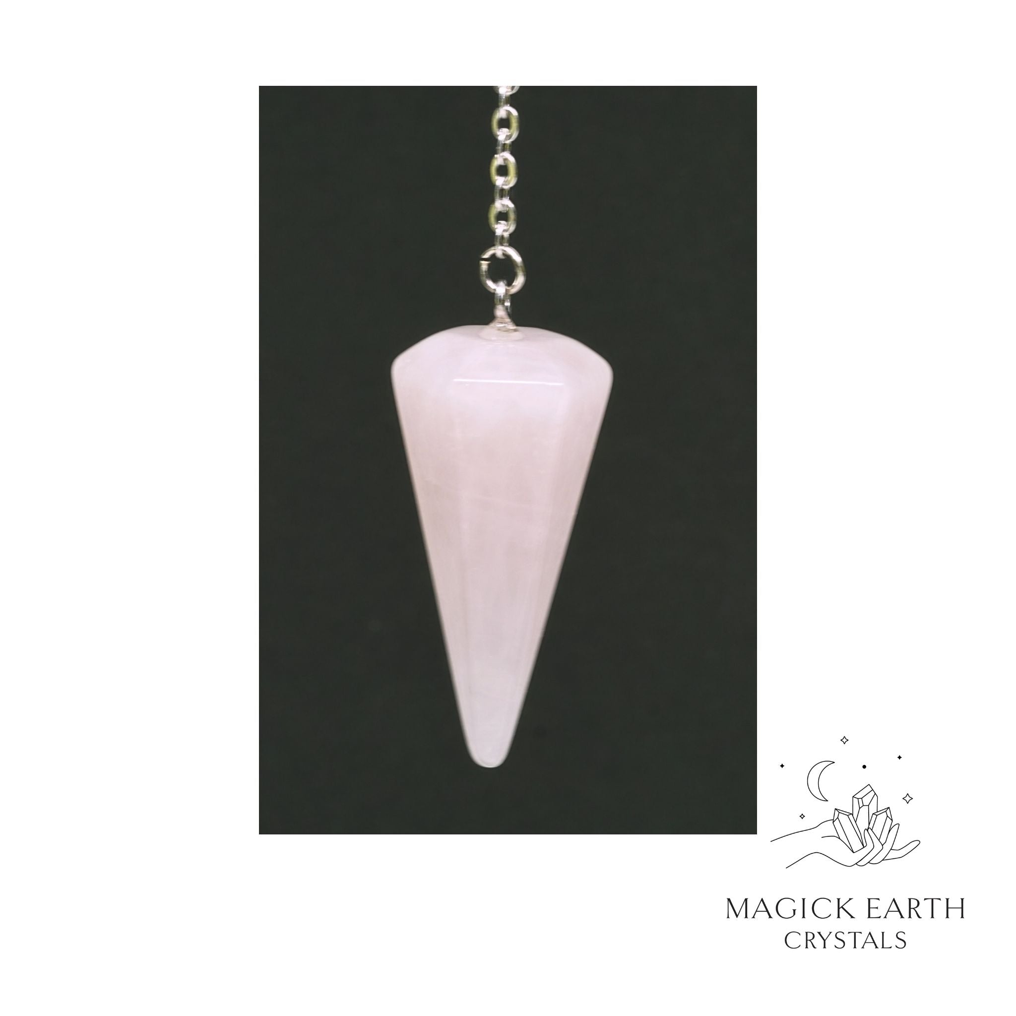Rose Quartz Large Cone Pendulum For Amplified Love