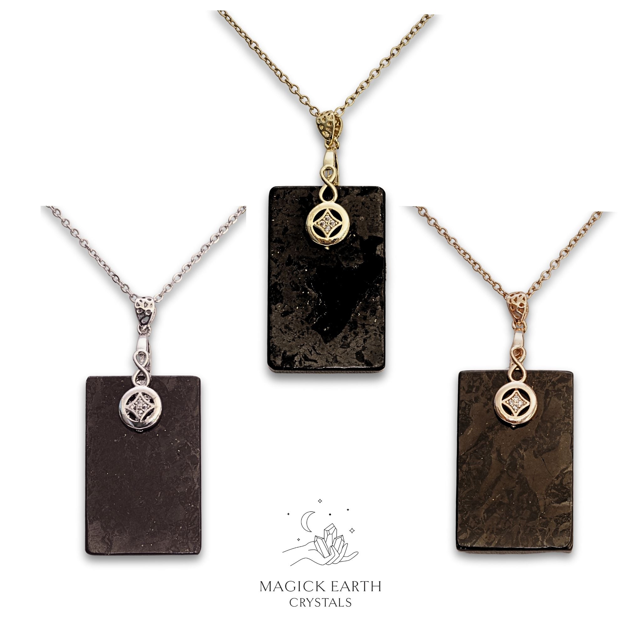 Shungite Pillar Pendants for Energetic Armour – Magick Earth Crystals Australia
