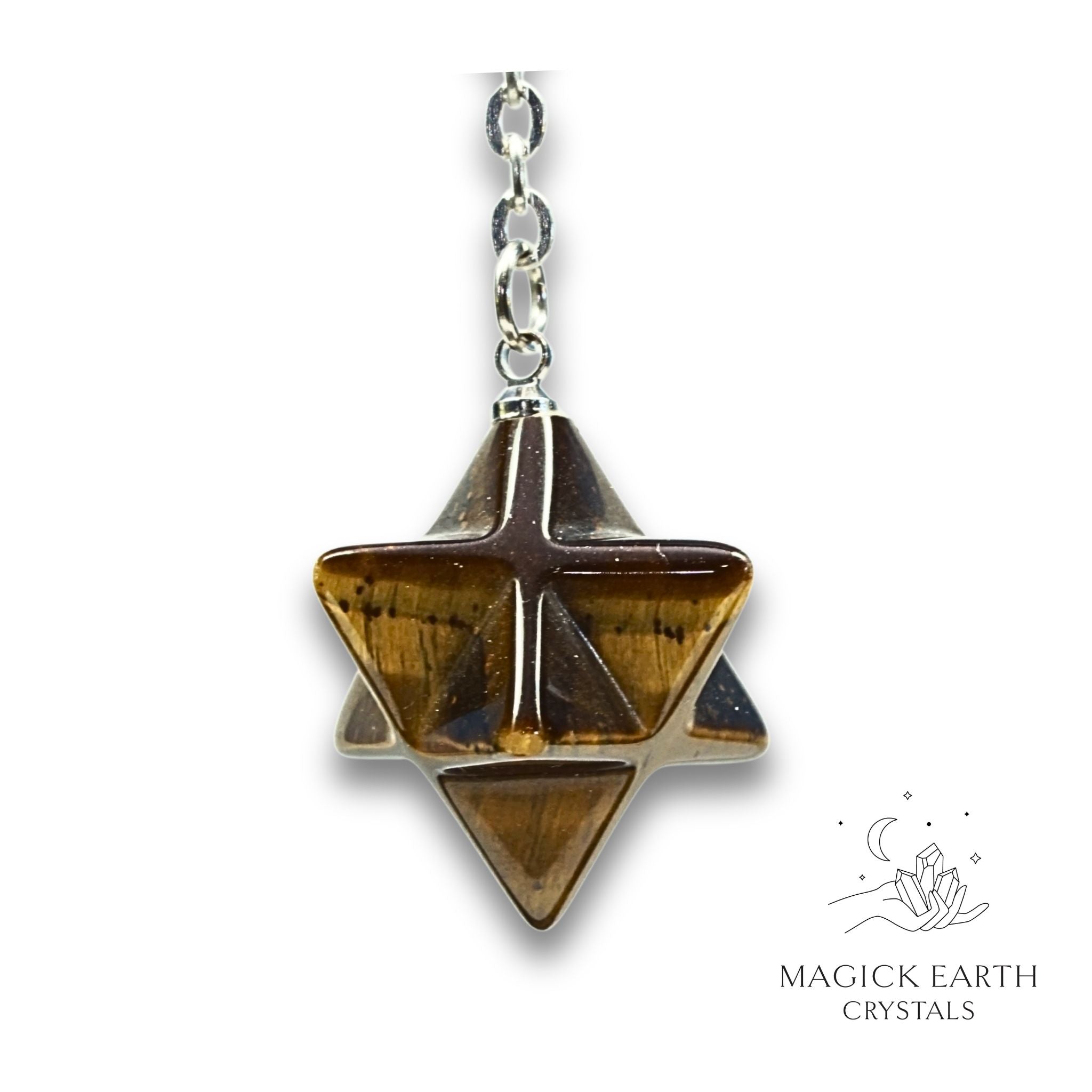 Tiger Eye Merkaba Pendulum for Confident Courage