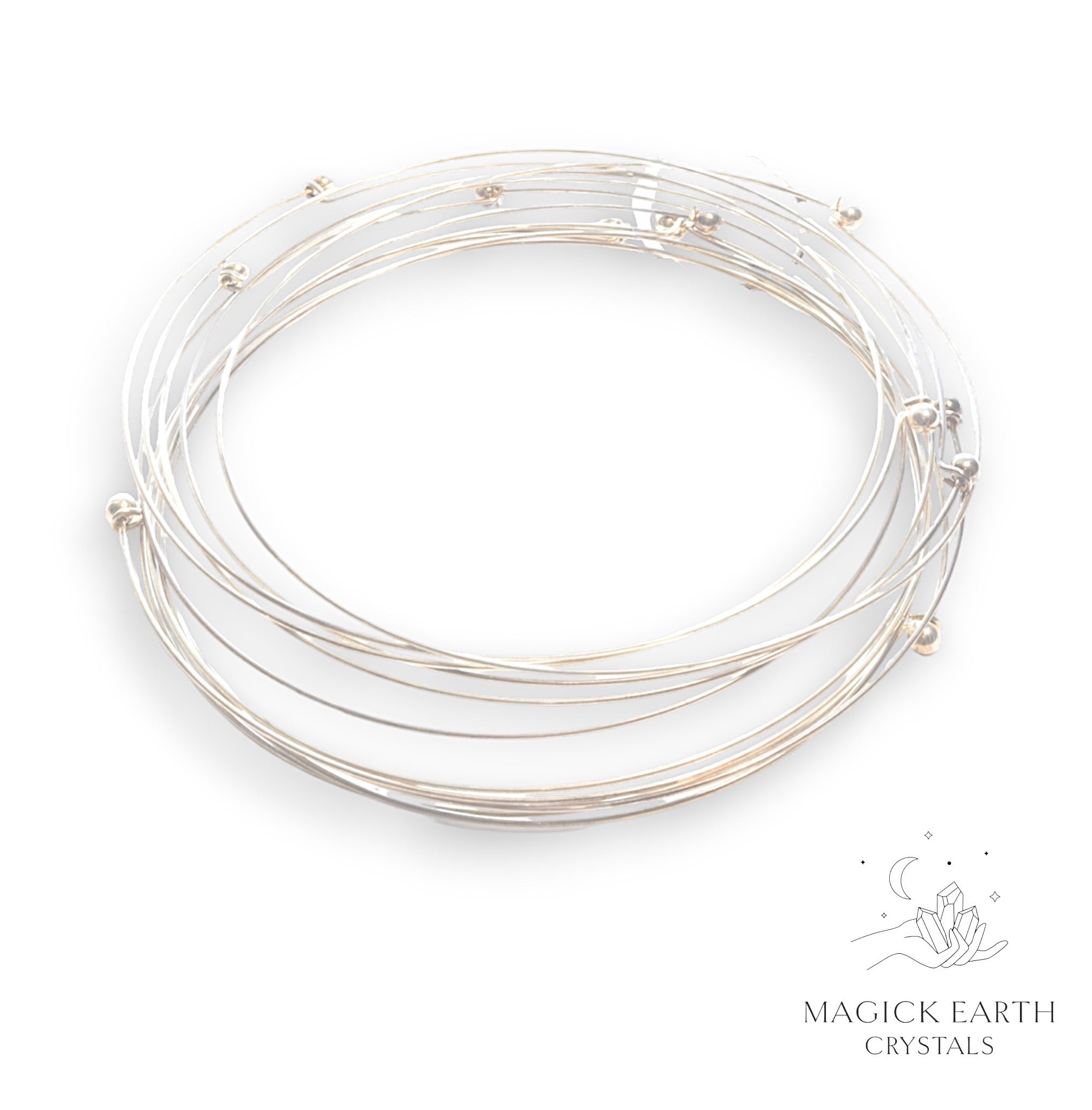 Wire Choker with Removable Screw Bead and Silver Finish