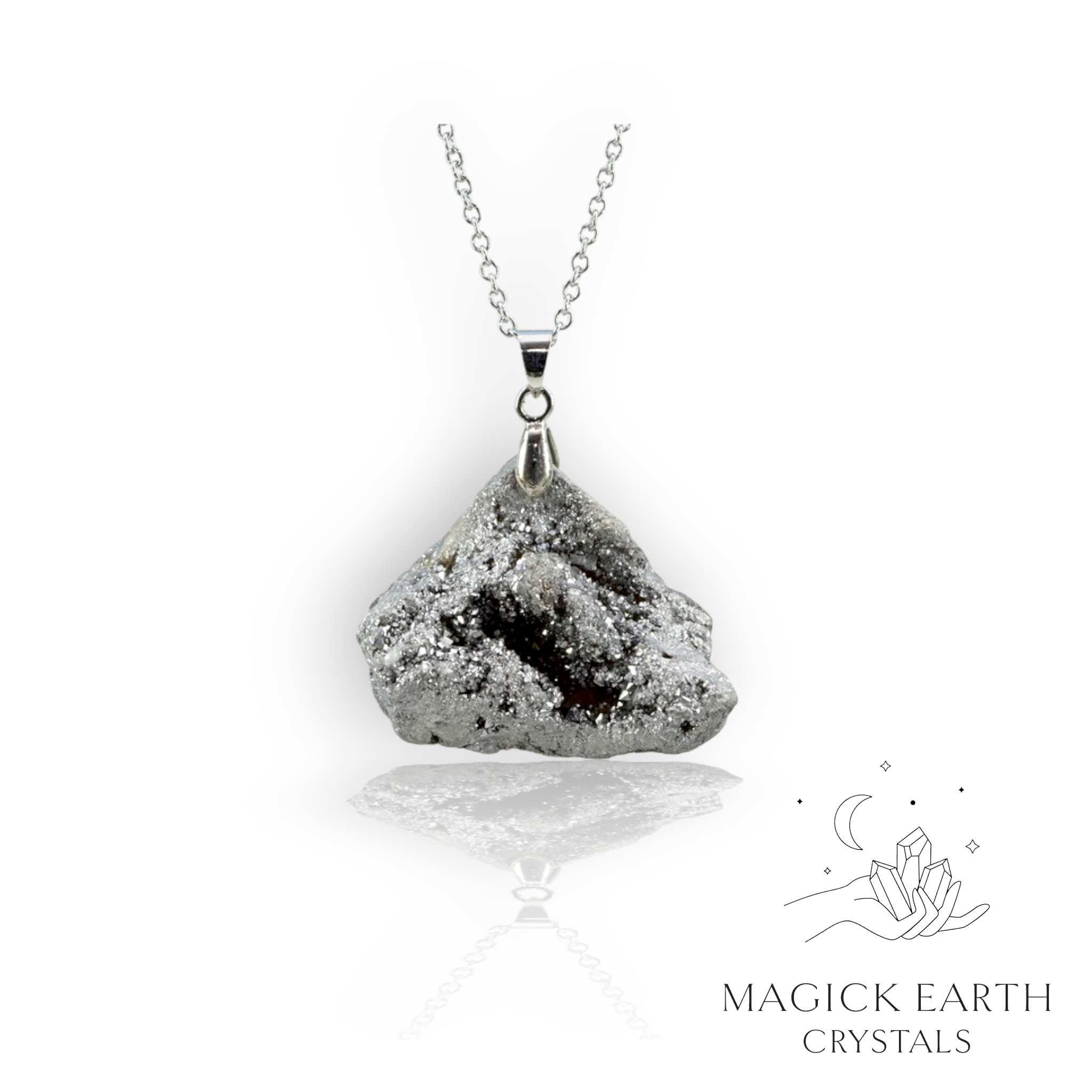 Agate Druzy Geode Pendant For Grounding & Resilience