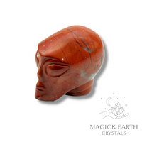 Red Jasper Carved Alien Skull For Grounded Power