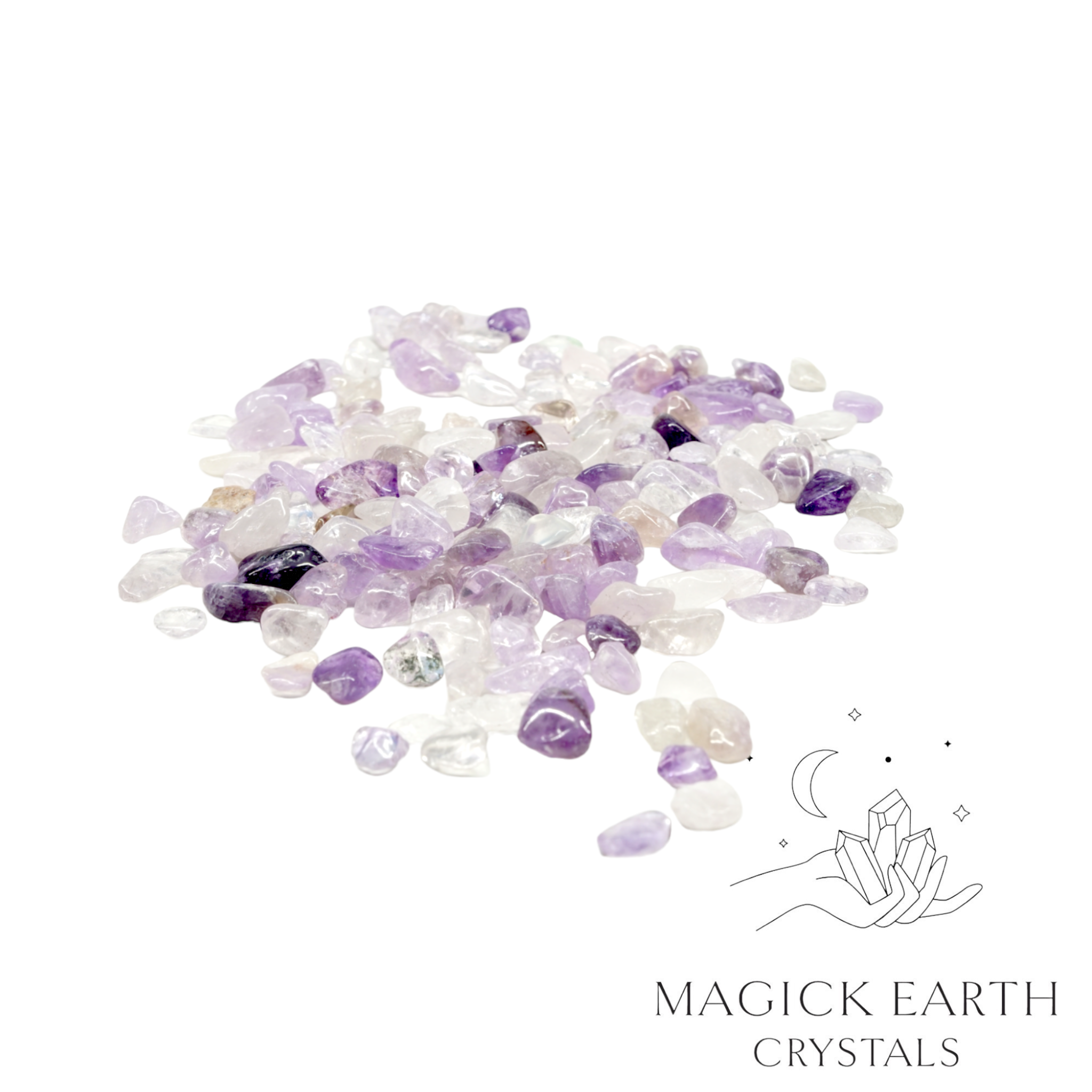 Amethyst Crystal  Chips Large Lighter Shade For Stress Relief & Sleep