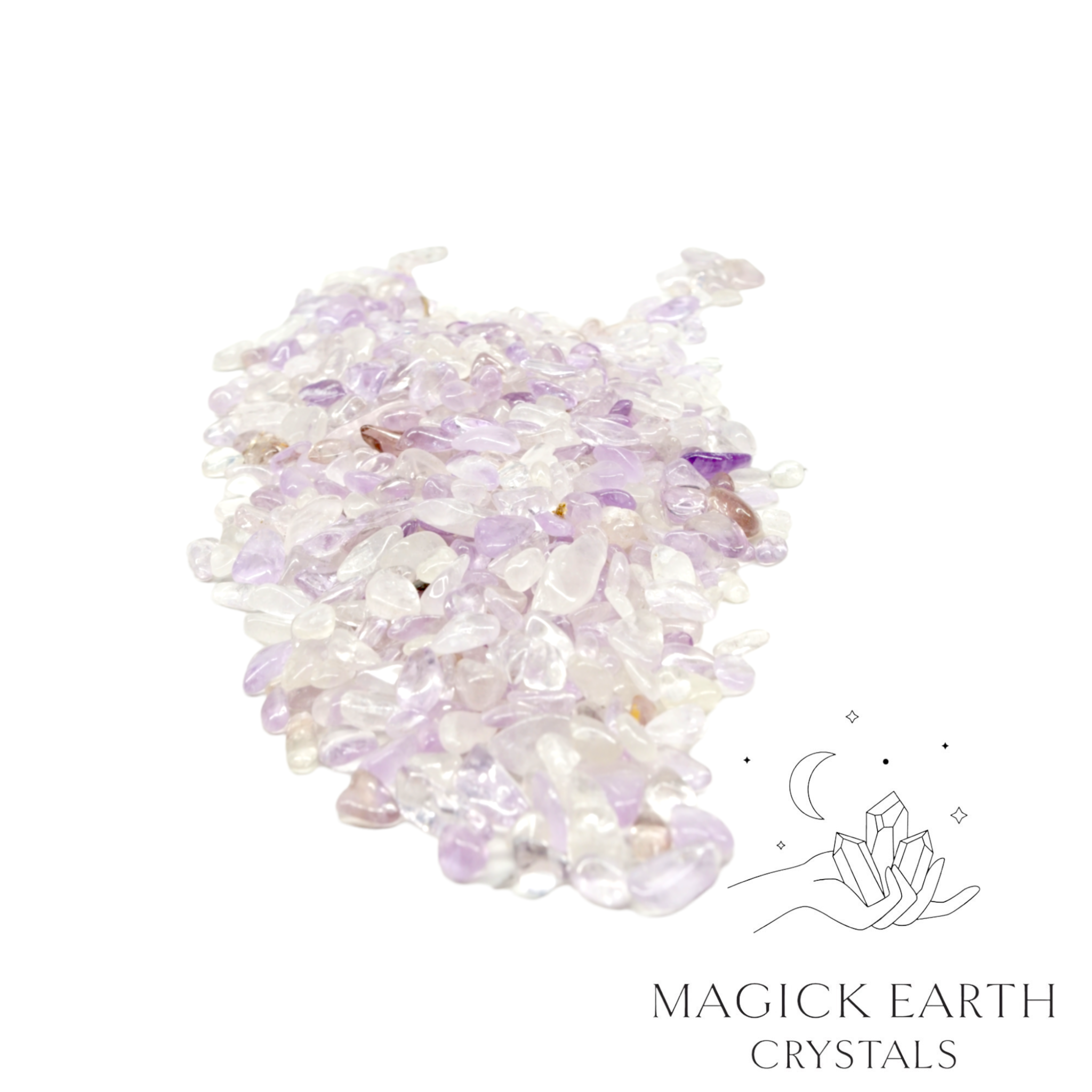 Amethyst Lighter Shade Crystal  Chips Medium For Stress Relief & Sleep