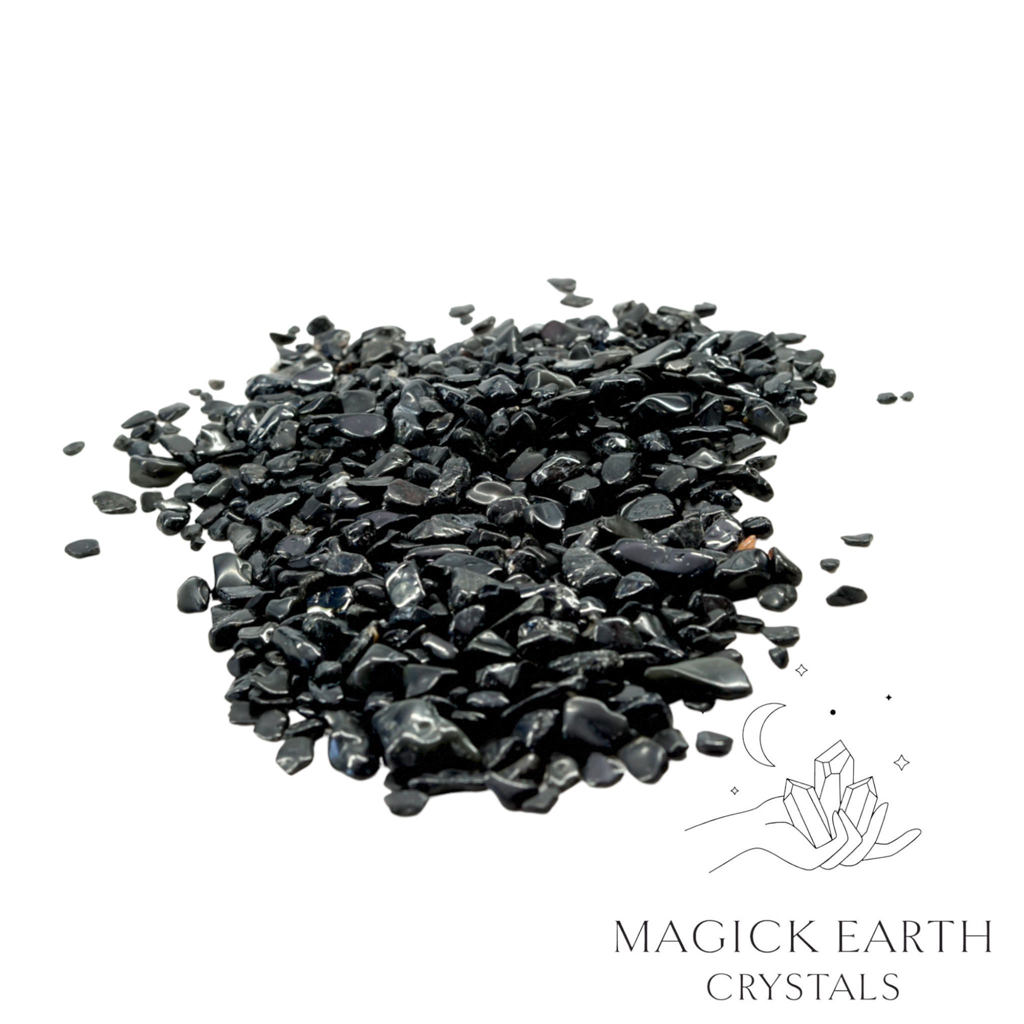 Black Tourmaline Crystal Chips Small For Protection & Grounding