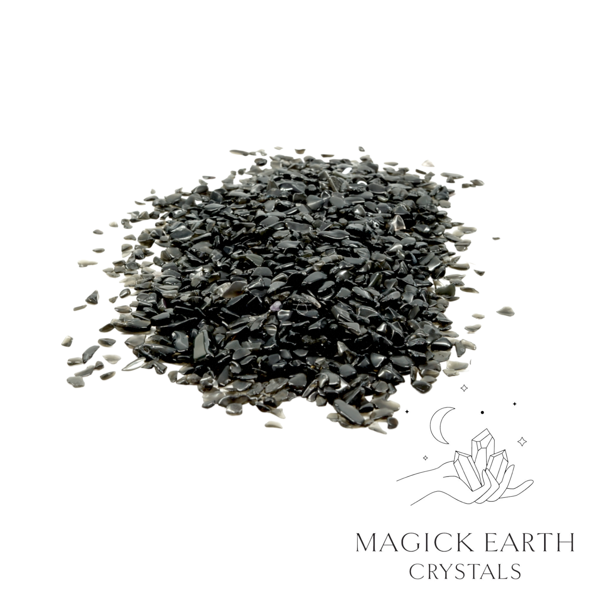 Obsidian Crystal  Chips Small For Tough Love Protection