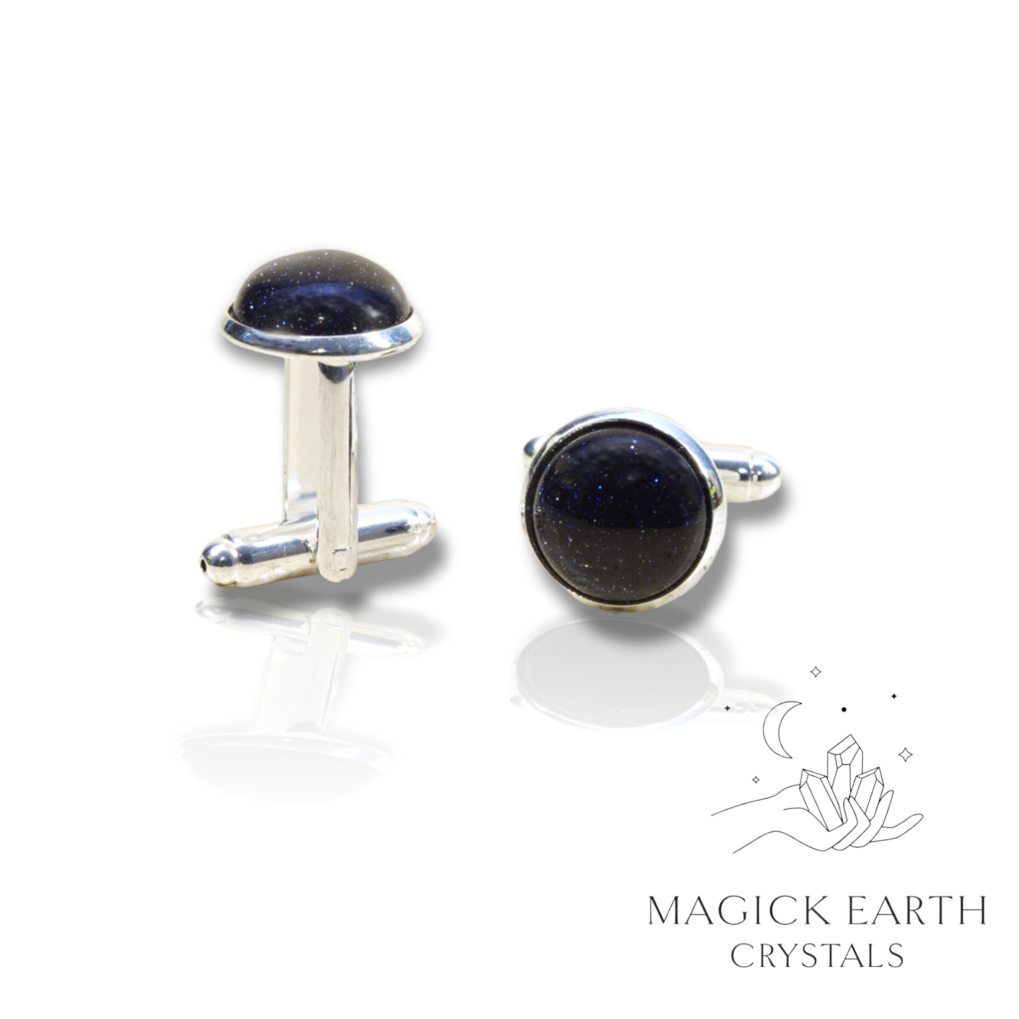 Blue Goldstone Cufflinks For Ambition & Action