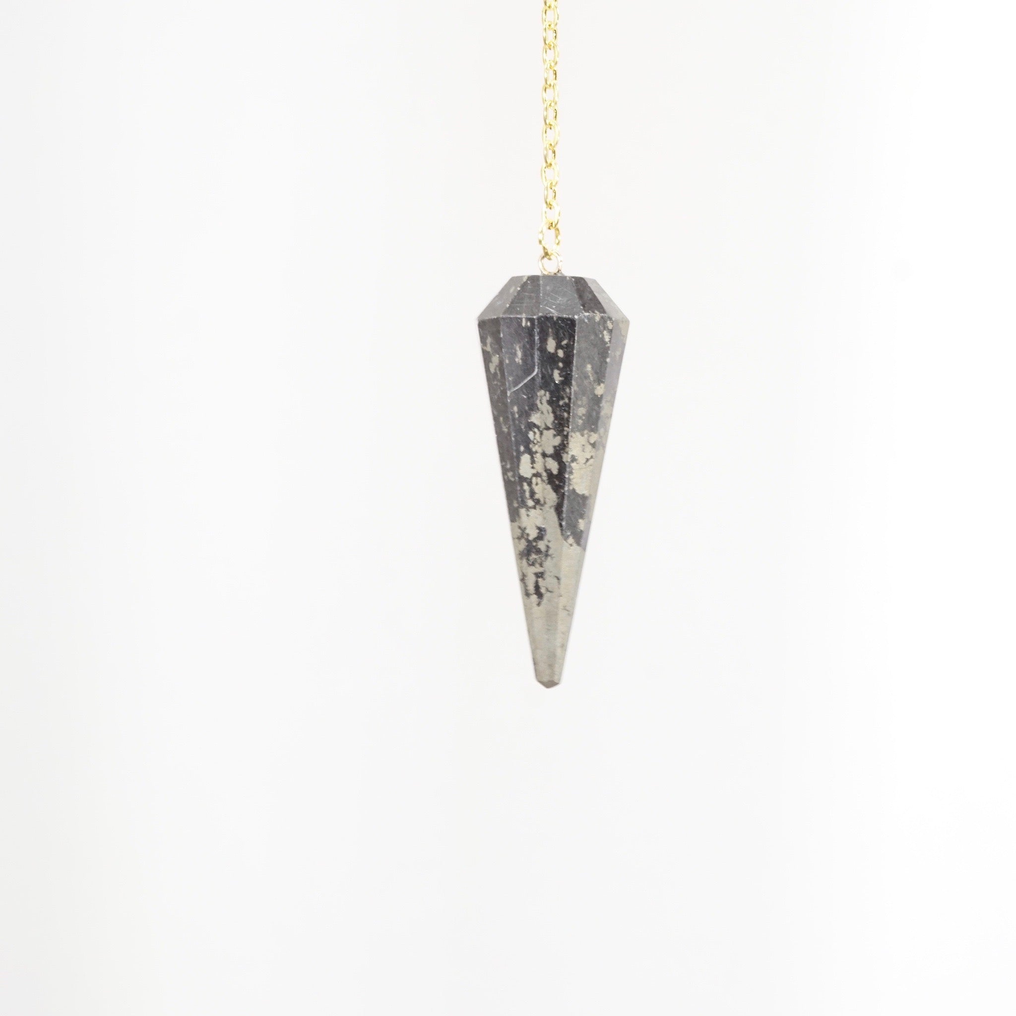 Iron Pyrite Cone Pendulum For Bold Self-Expression