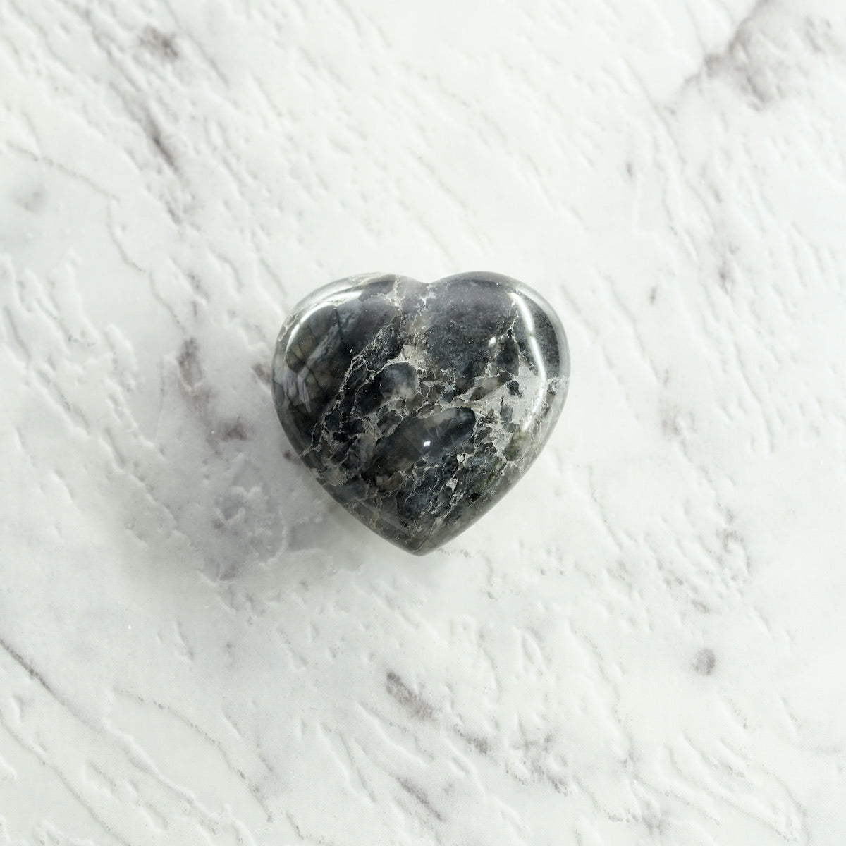 Silver Leaf Jasper Darker Shade Heart For Grounded Perspective