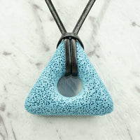 Sky Blue Lava Triangle Pendants For Emotional Calm & Balance