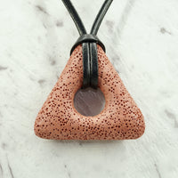 Firebrick Lava Triangle Pendants For Emotional Calm & Balance
