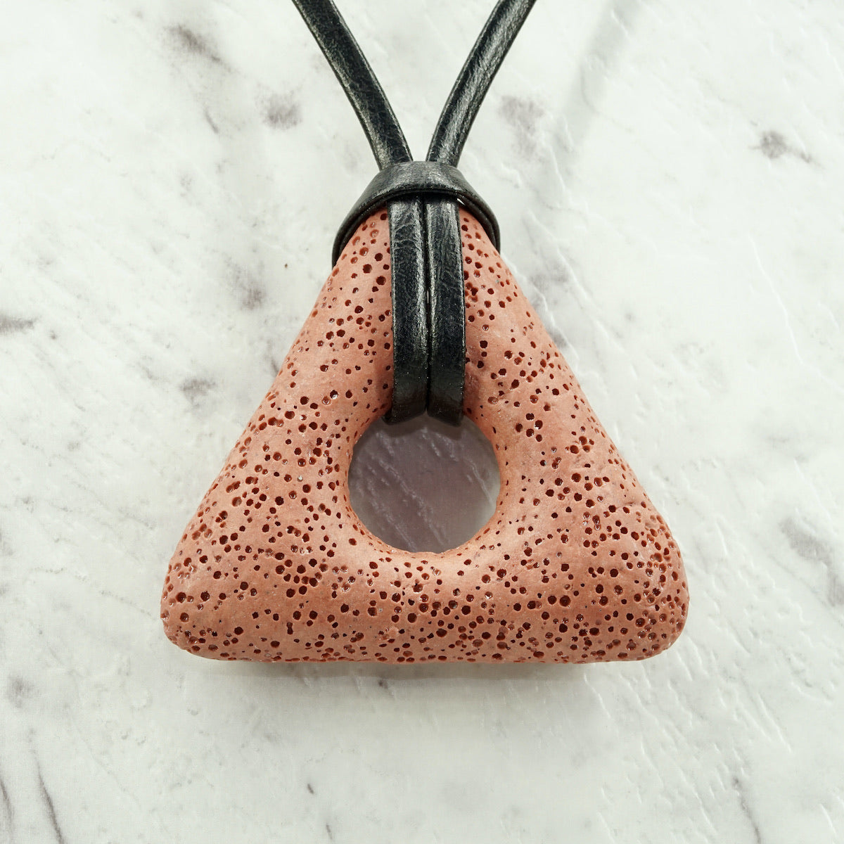 Firebrick Lava Triangle Pendants For Emotional Calm & Balance