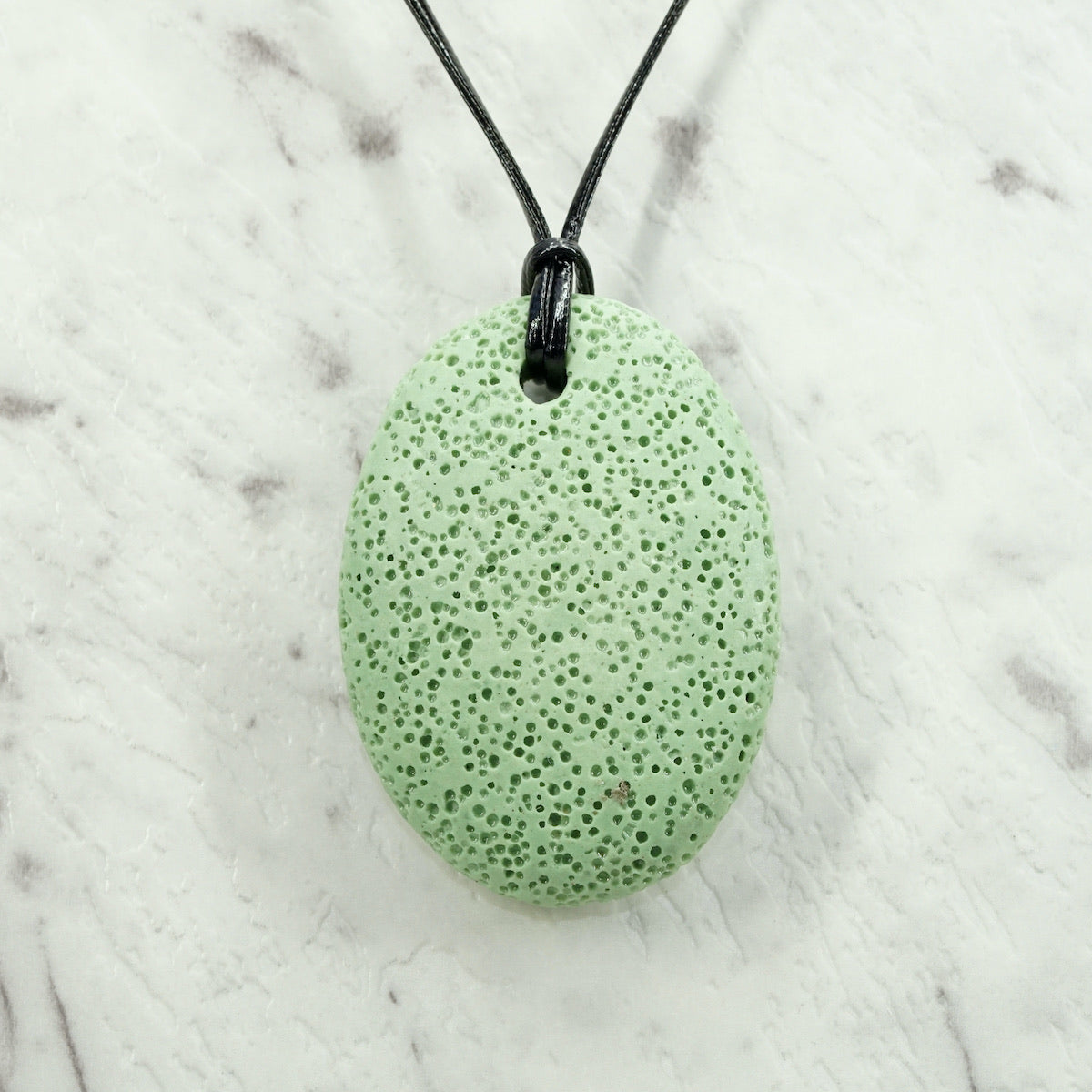 Sage Green Lava Oval Pendants  For Emotional Calm & Balance