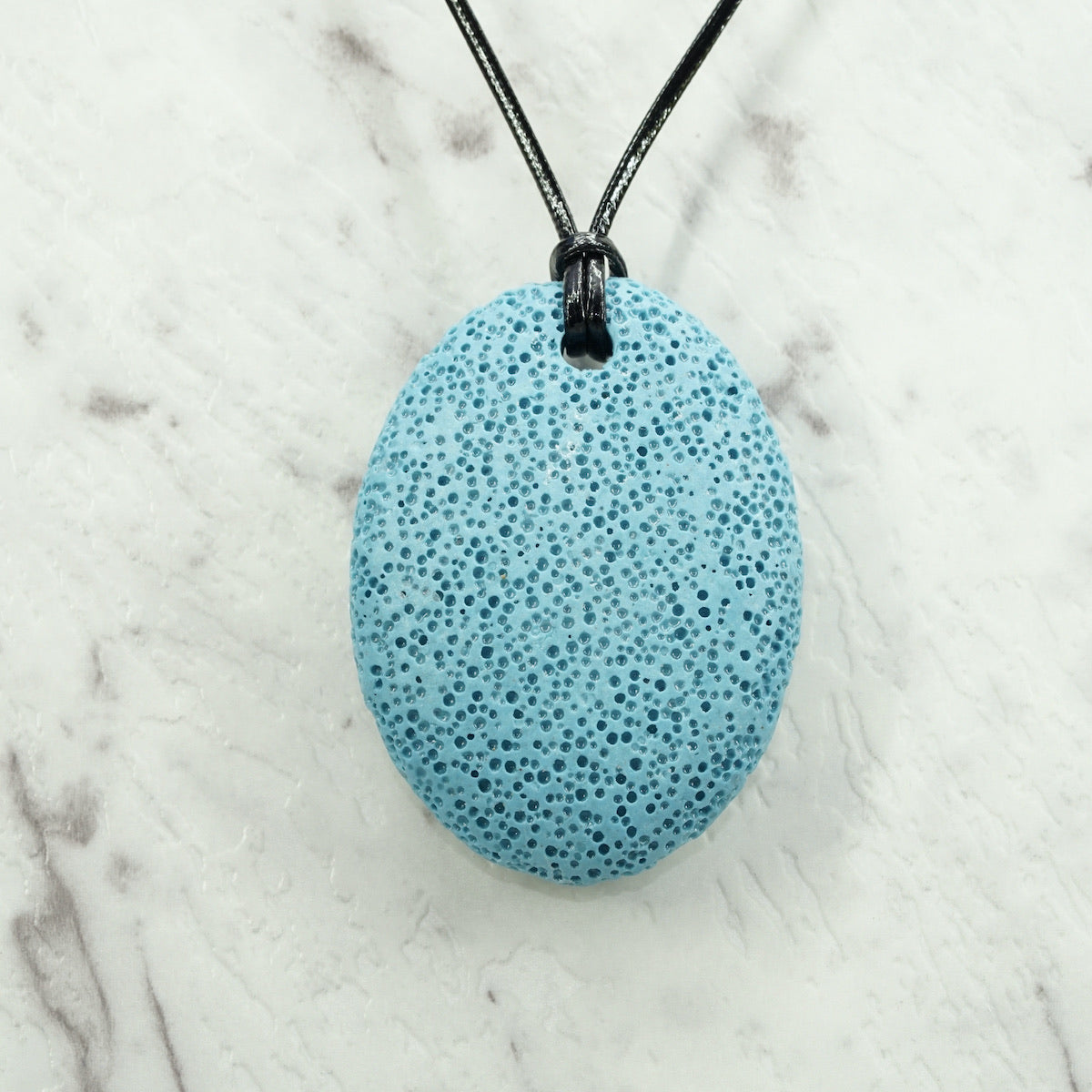 Sky Blue Lava Oval Pendants  For Emotional Calm & Balance