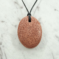 Fire Brick Lava Oval Pendants  For Emotional Calm & Balance