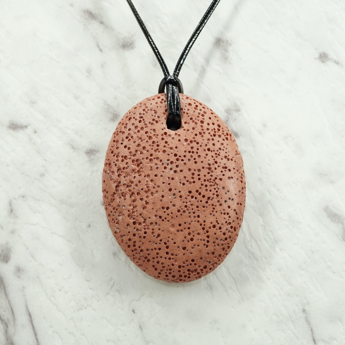 Fire Brick Lava Oval Pendants  For Emotional Calm & Balance