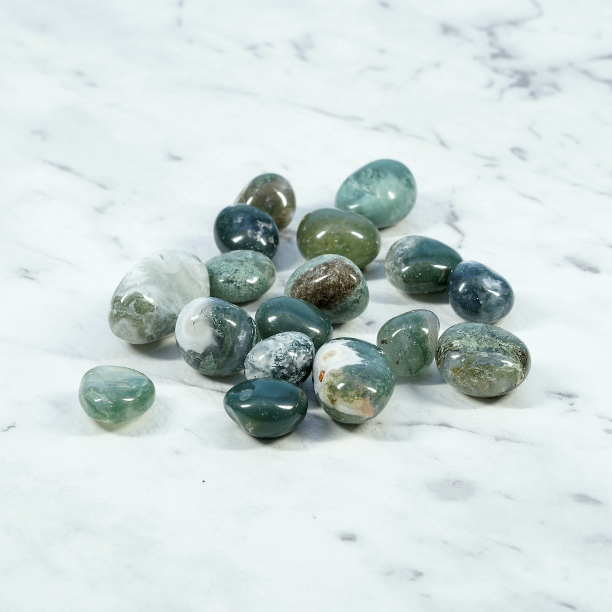 Moss Agate Tumbled Stones For Natural Earth Magick