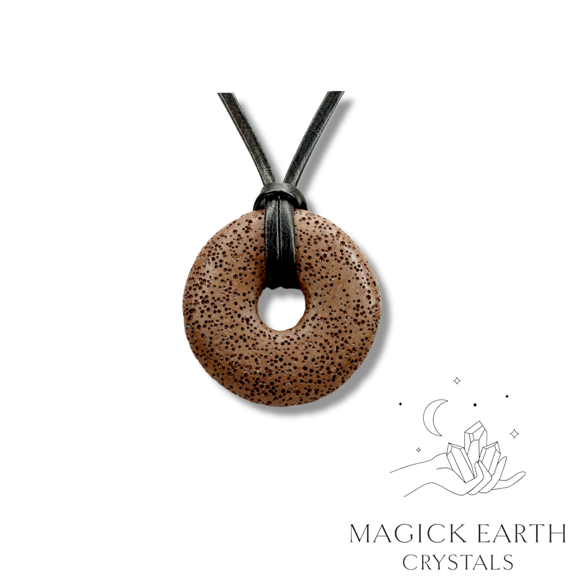 Brown Lava  Donut / Pi Pendants