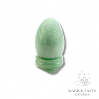 Aventurine Egg With Carved Stand For Luck & Opportunity