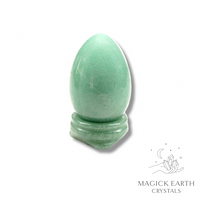 Aventurine Egg With Carved Stand For Luck & Opportunity